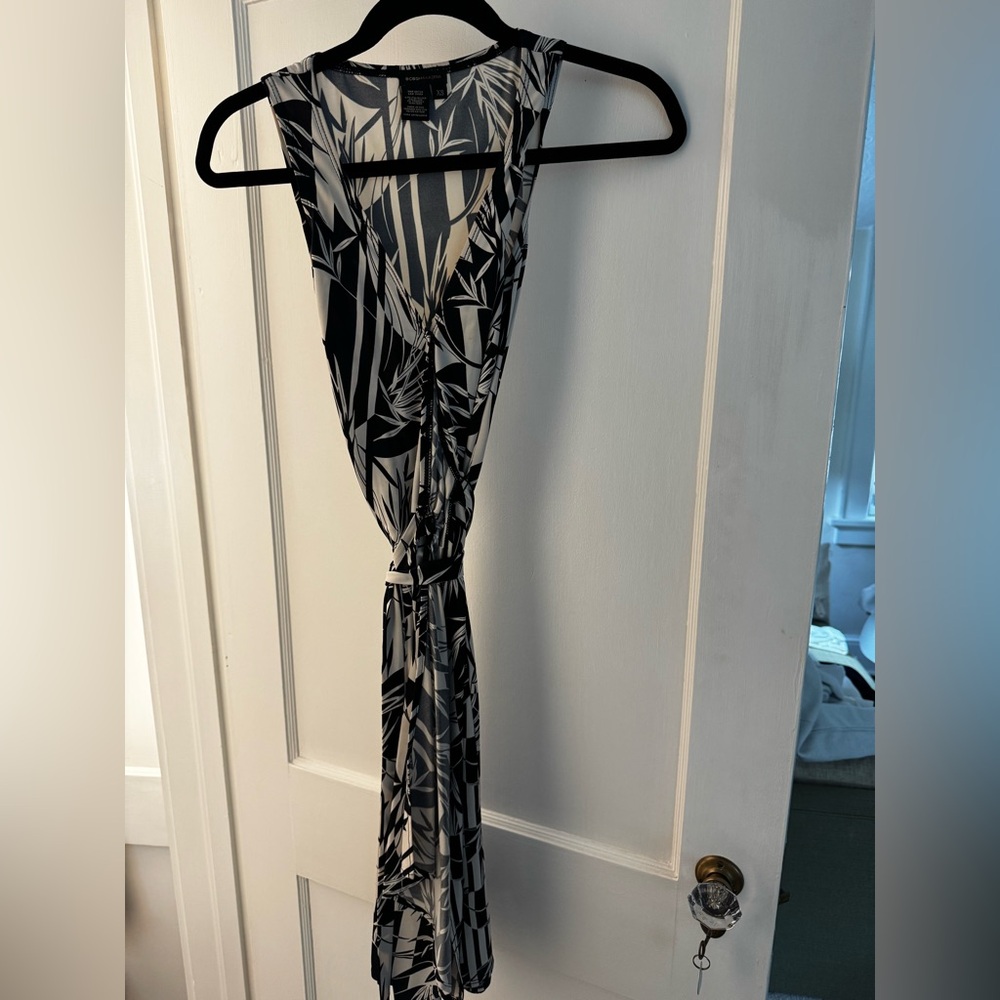 BCBG black and white wrap dress